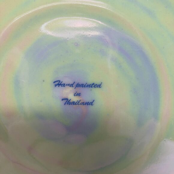 Porcelain Lusterware Serving Set VTG 4 Jam Jars w/Lids Spoons & Tray Thailand - Picture 5 of 11